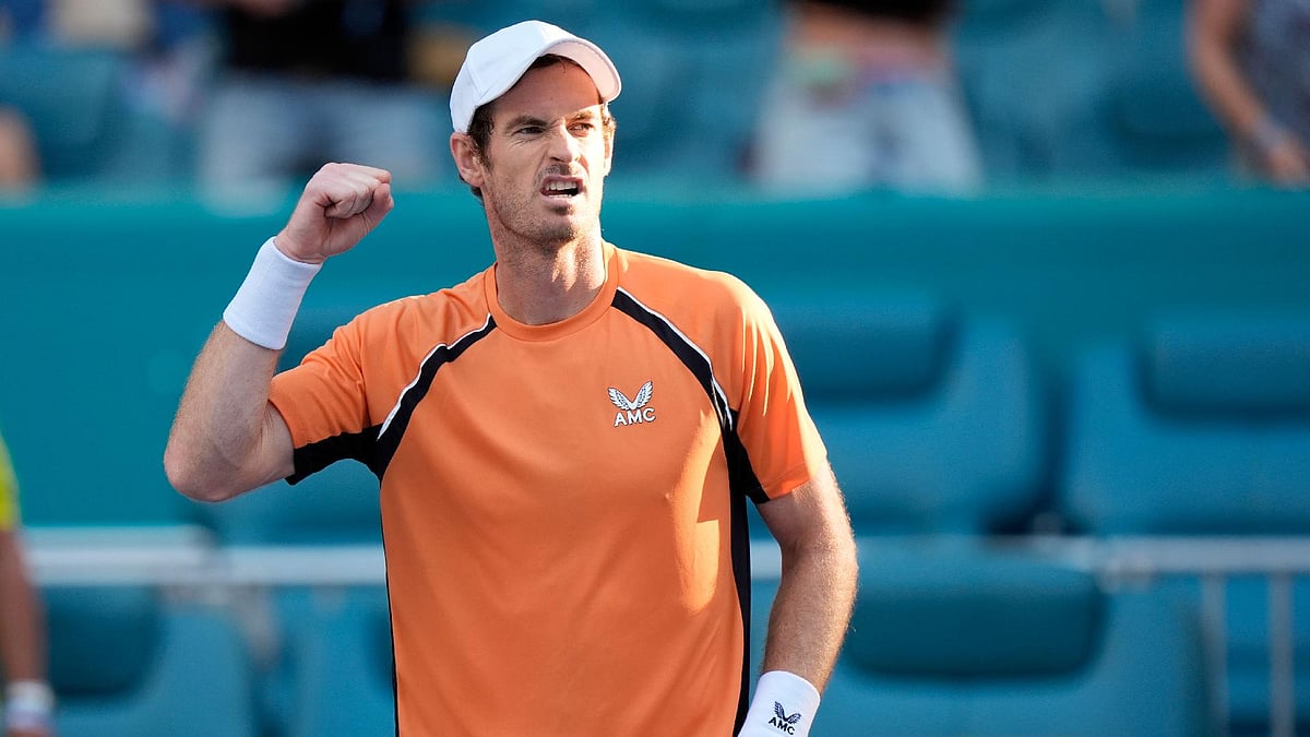 AP : Andy Murray celebrates his second round win over Tomas Martin Etcheverry at Miami Open 2024.