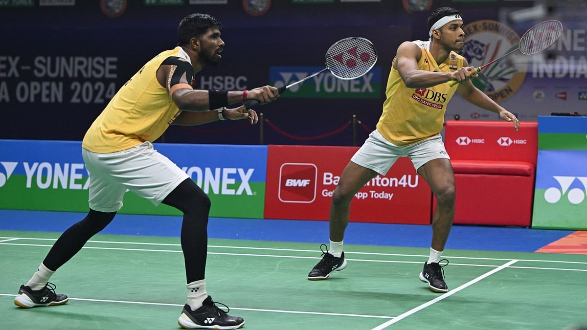 Satwiksairaj Rankireddy-Chirag Shetty in action. - BAI Photo