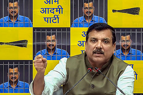 Sanjay Singh addressing media