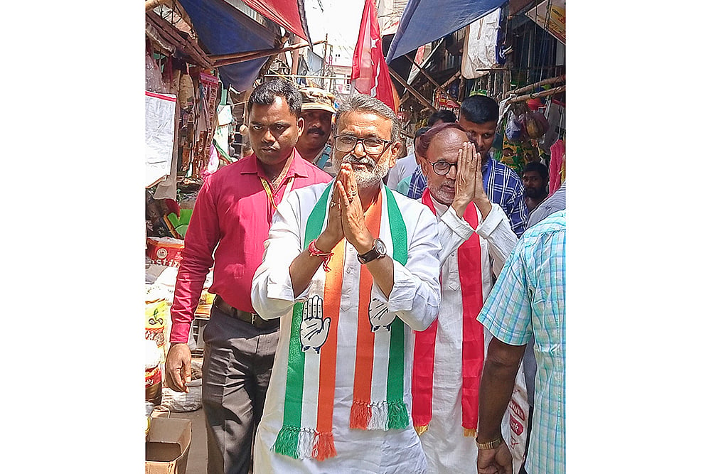 INDIA bloc candidates campaign in Agartala