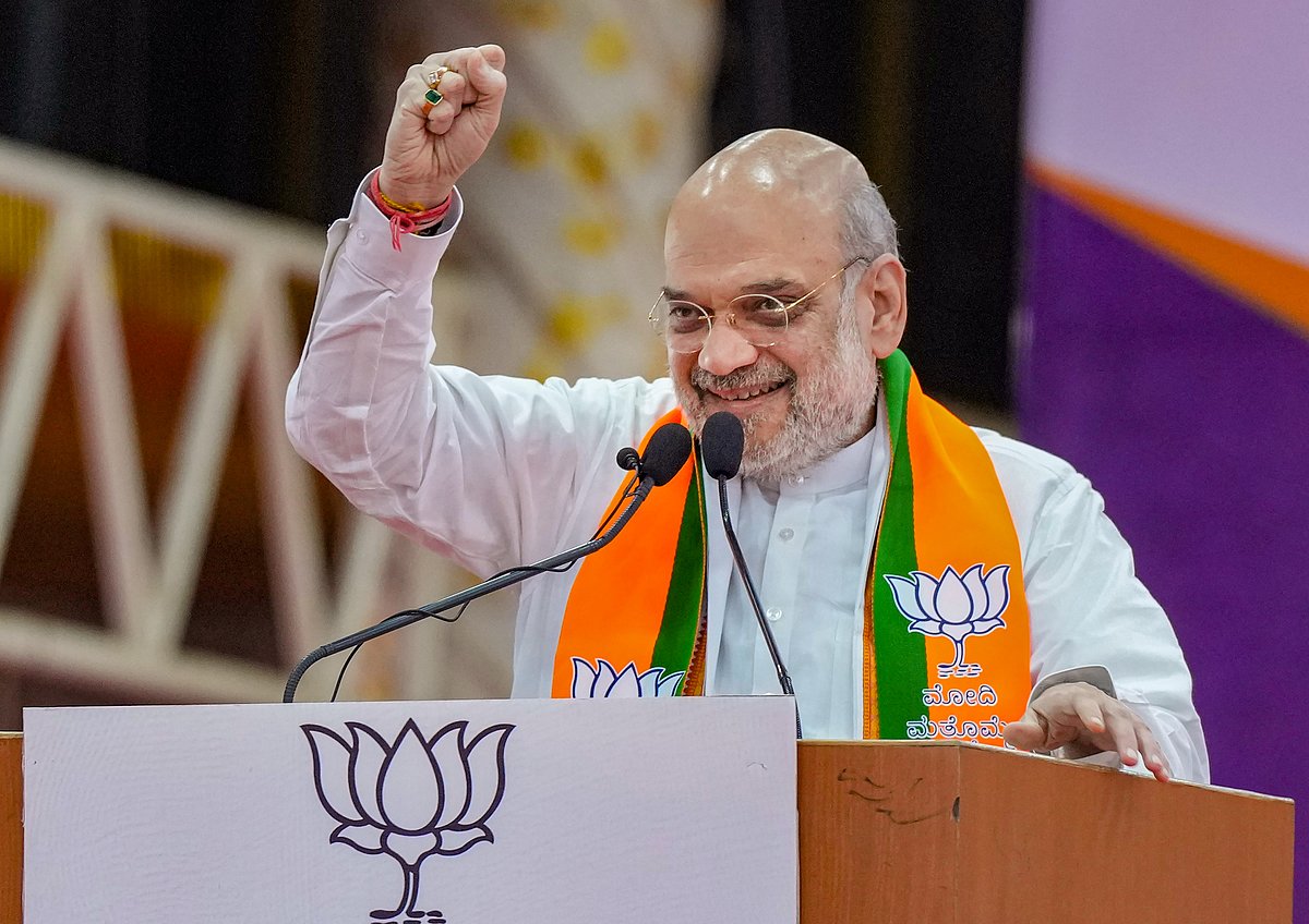 PTI : Amit Shah Holds Roadshow In Assam's Silchar