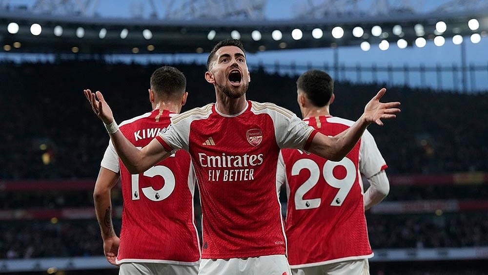 AP : Arsenal are in EPL action against Luton Town.