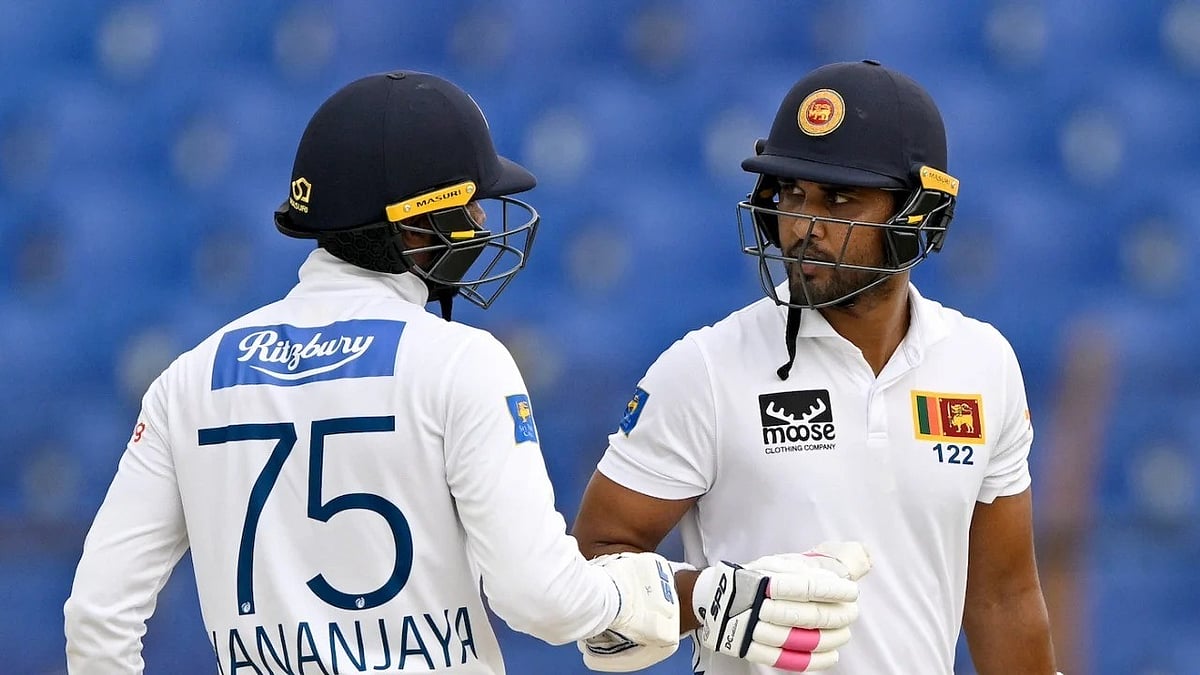 Photo: X/Sri Lanka Cricket : Sri Lanka batters Dinesh Chandimal and Dhananjaya de Silva