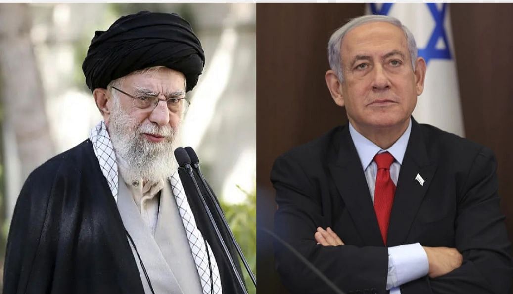 Iran's Supreme Leader Ayatollah Khamenei and Israeli PM Benjamin Netanyahu | - AP/Collage by Outlook India 