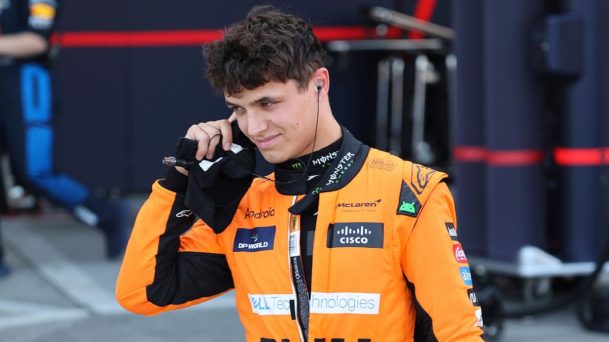 Kim Kyung-Hoon/AP : Lando Norris took pole for the Chinese Grand Prix sprint race.