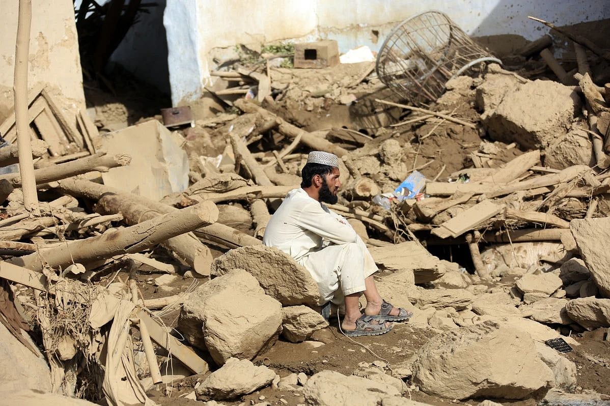 AP (July 23,2023) : Damaged house after heavy flooding in Afghanistan 