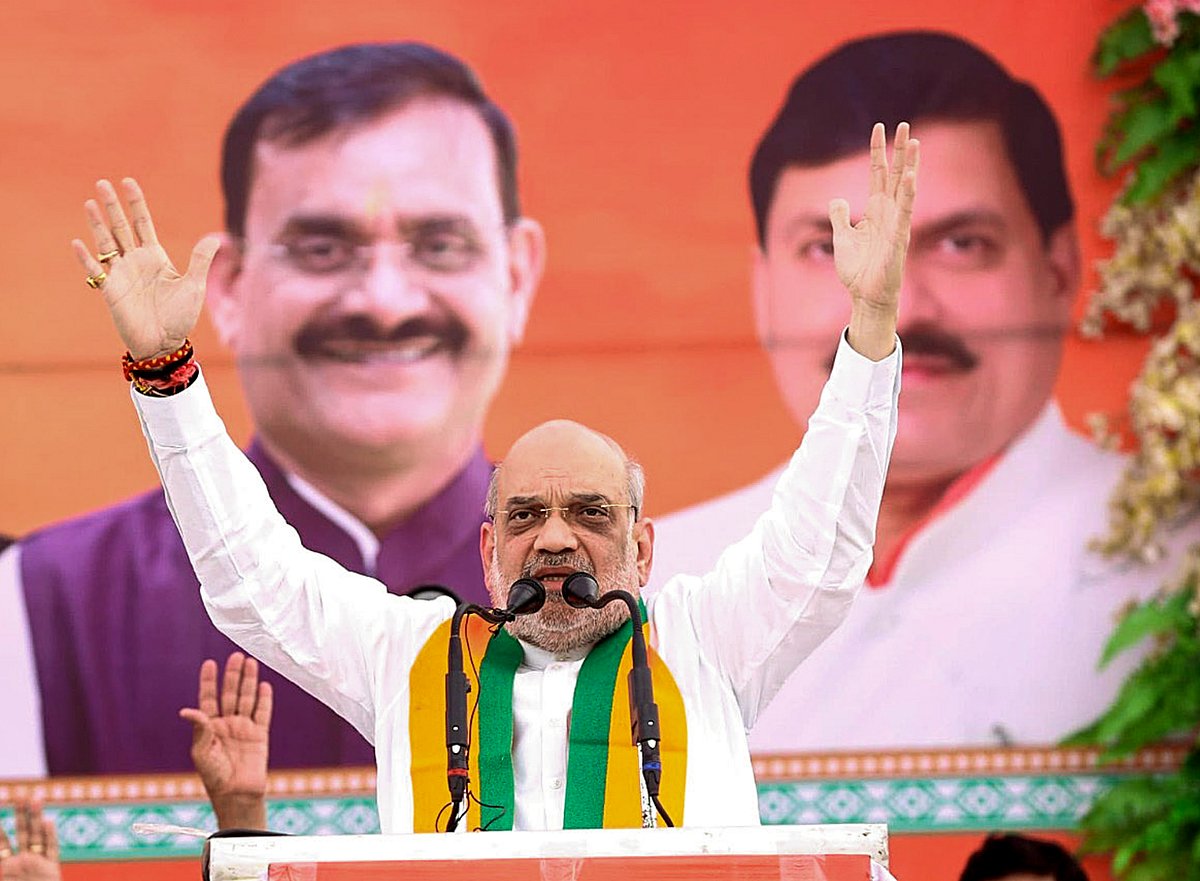 PTI : Amit Shah during LS poll campaigns