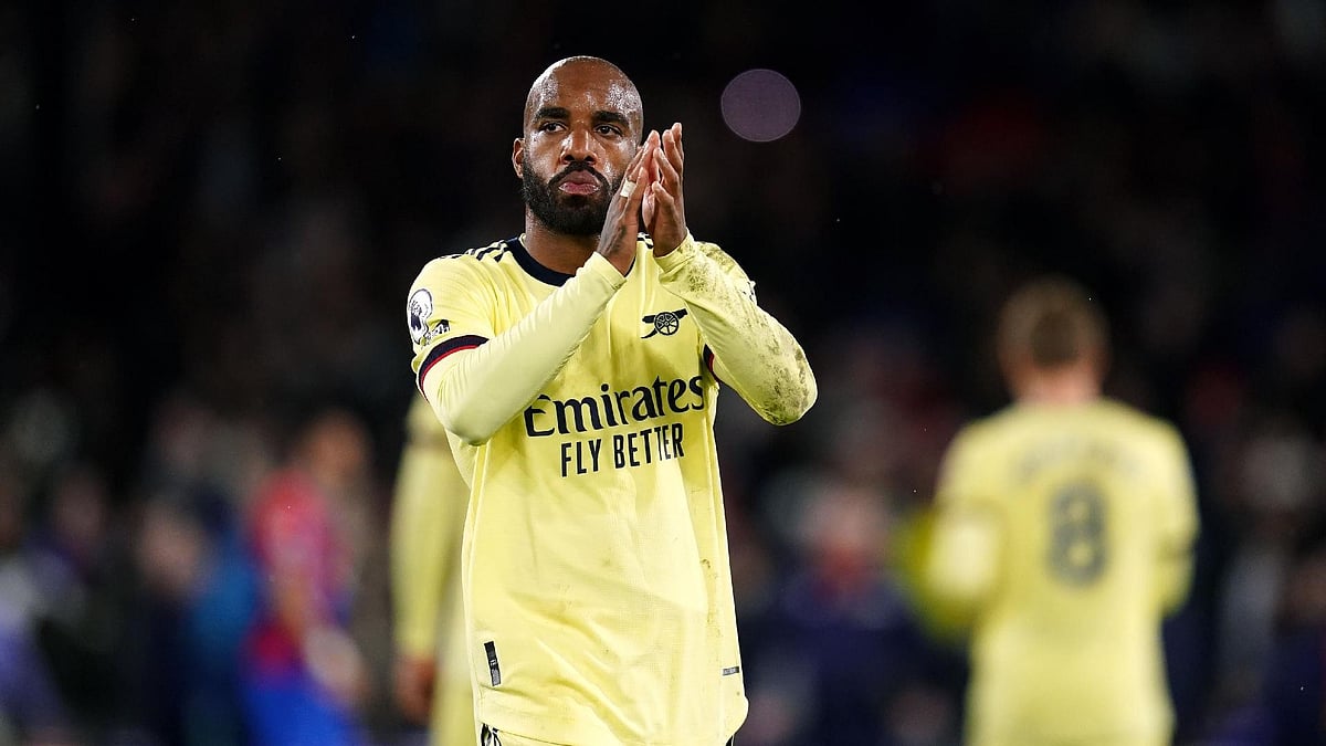 Photo: John Walton/PA : Alexandre Lacazette scored twice for Lyon against Valenciennes.