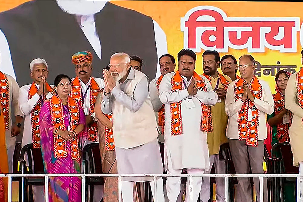 | Photo: PTI : Security beefed up in Northeast Delhi ahead of PM Modi's visit