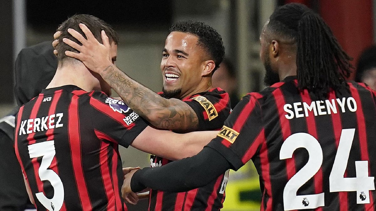 Justin Kluivert (centre) scored the winner for Bournemouth. - Andrew Matthews/PA