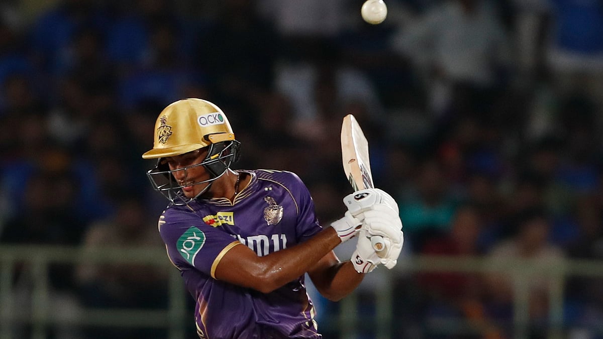 (AP Photo/ Surjeet Yadav)
 : Kolkata Knight Riders' Angkrish Raghuvanshi plays a shot during Indian Premier League cricket match between Delhi Capitals and Kolkata Knight Riders in Visakhapatnam, India, Wednesday, April 3, 2024.