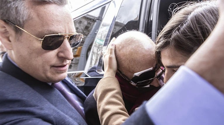 X/ @AP
 : Joe Lewis arrives Manhattan Federal court for his sentencing, Thursday, April. 4, 2024, in New York. 