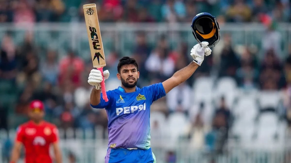 Usman Khan celebrating a hundred he scored while playing for Multan Sultans in Pakistan Super League 2024 in March. - X/Pakistan Super League
