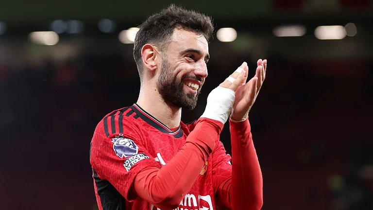 Bruno Fernandes scored twice and laid on an assist on Wednesday. - null