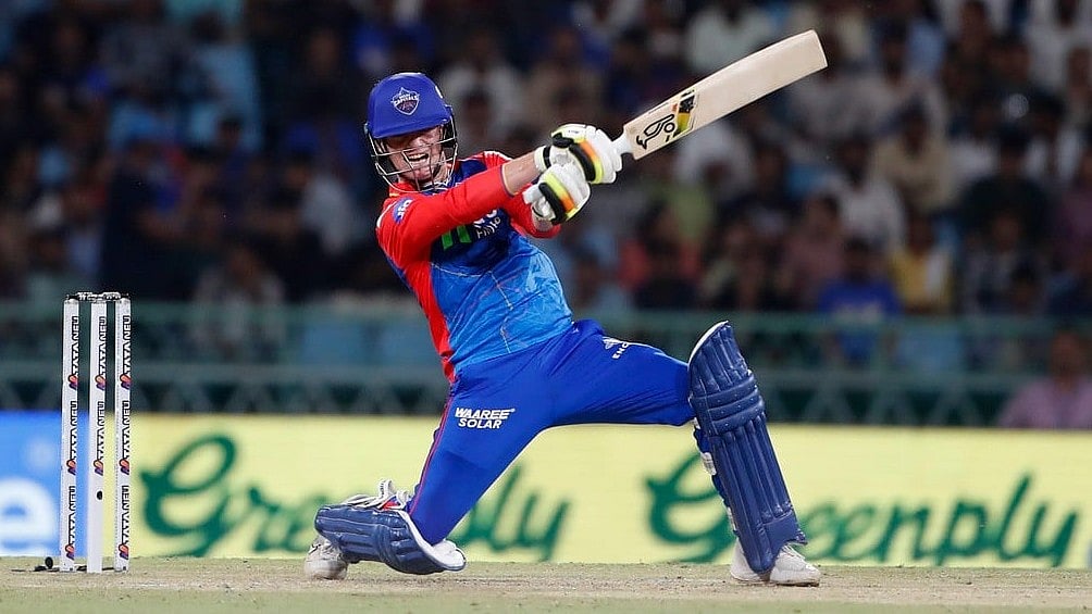 Delhi Capitals' Jake Fraser-McGurk bats during the Indian Premier League cricket match between Lucknow Super Giants and Delhi Capitals in Lucknow, India, Friday, April 12, 2024. - AP/Surjeet Yadav
