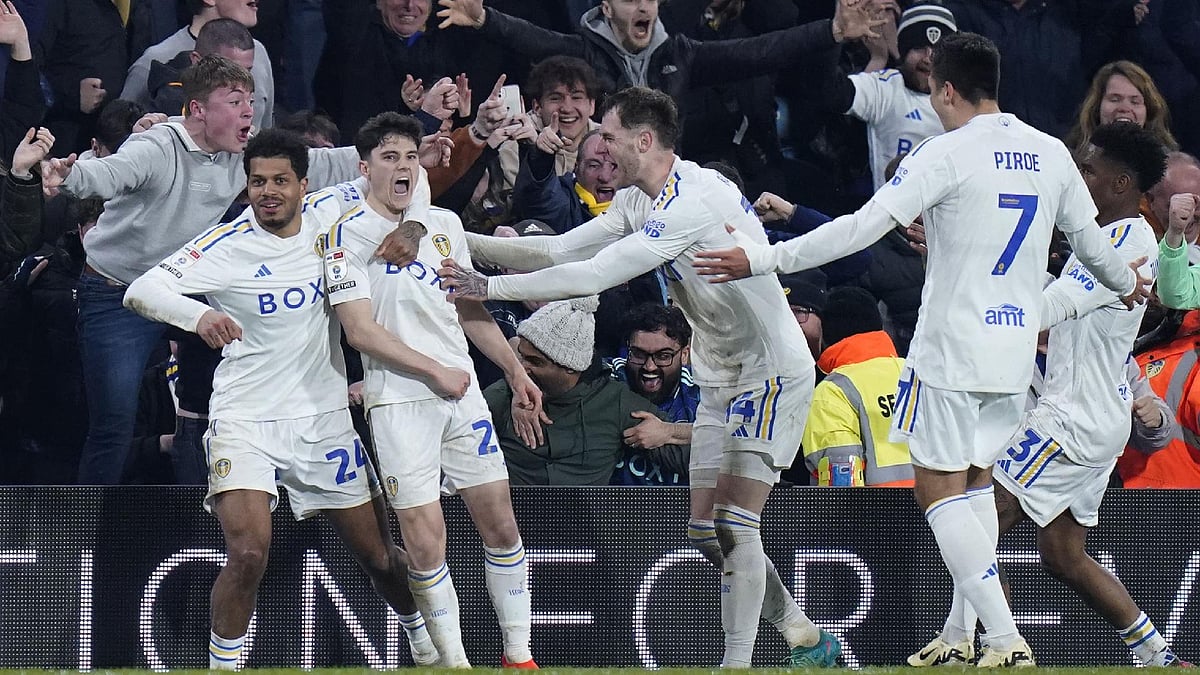 Leeds celebrate their victory over Hull.
 - Danny Lawson/PA