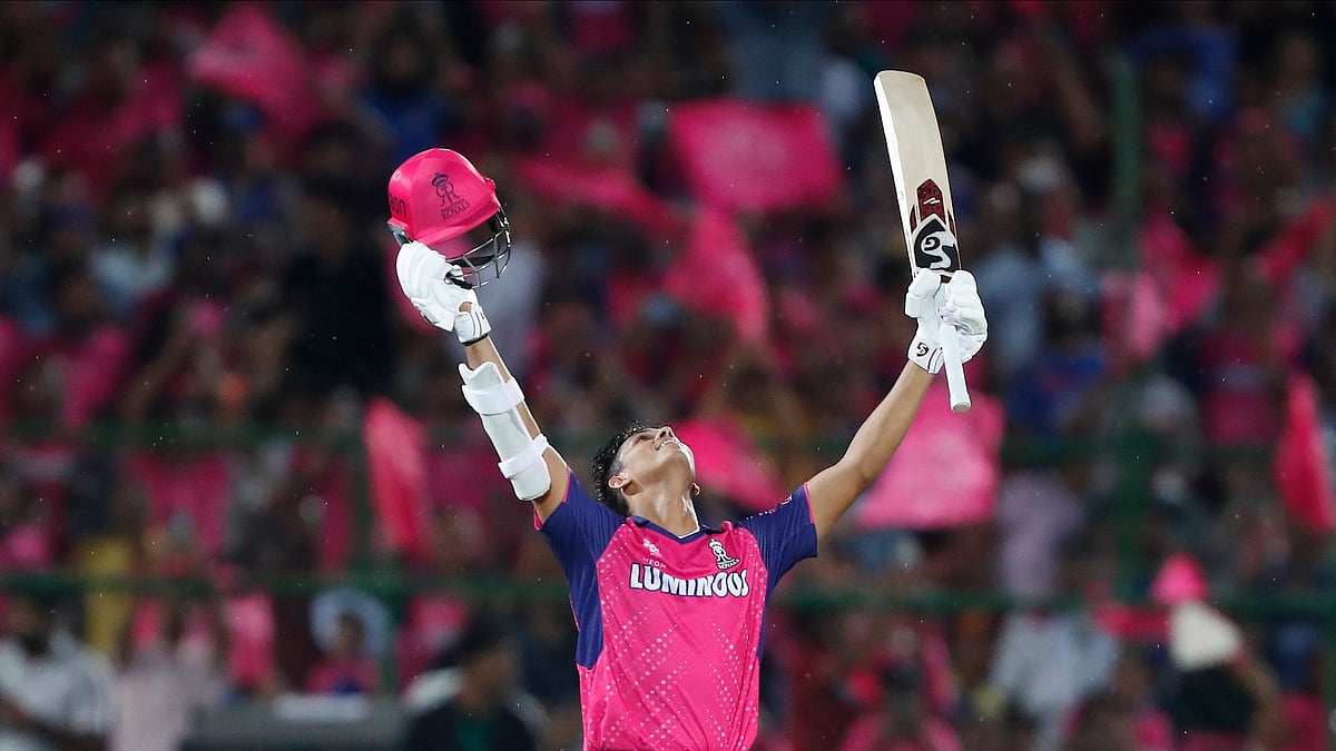 Yashasvi Jaiswal celebrates his second IPL century - X/@IPL