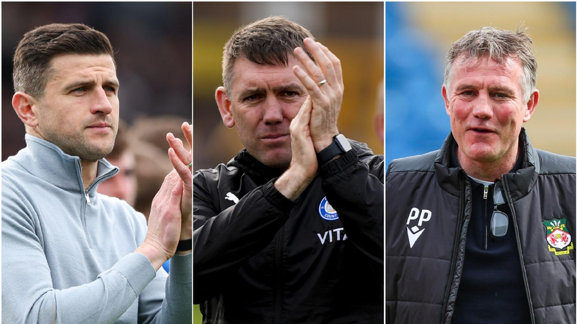 Kieran Cleeves/Jordan Pettitt/Rhianna Chadwick/PA : John Mousinho, Dave Challinor and Phil Parkinson, left to right, have promotion in their grasp.