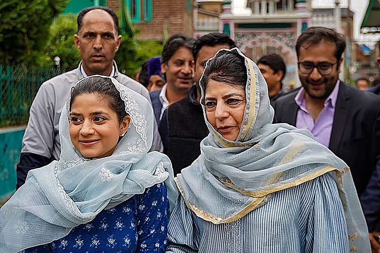 PDP chief Mehbooba Mufti and daughter Iltija Mufti | - Photo: PTI