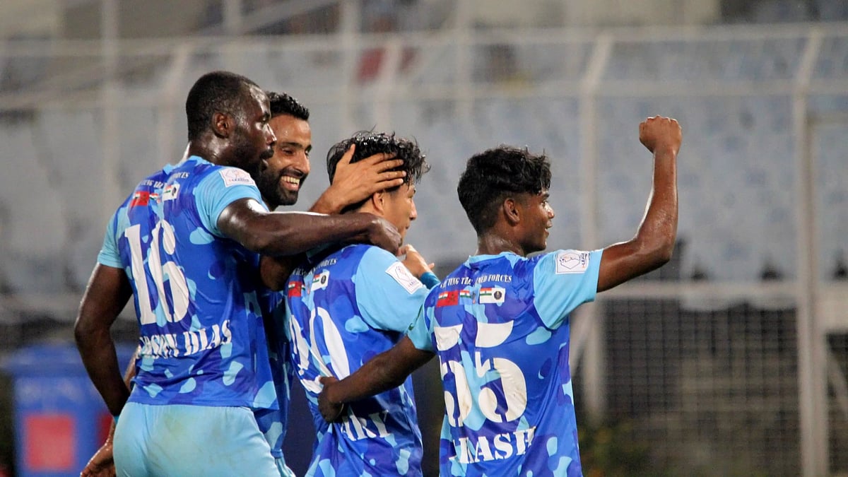 Delhi FC celebrates win over Mohammedan Sporting in the I-League final match on April 13, Saturday in Kolkata.  - X | Delhi FC 