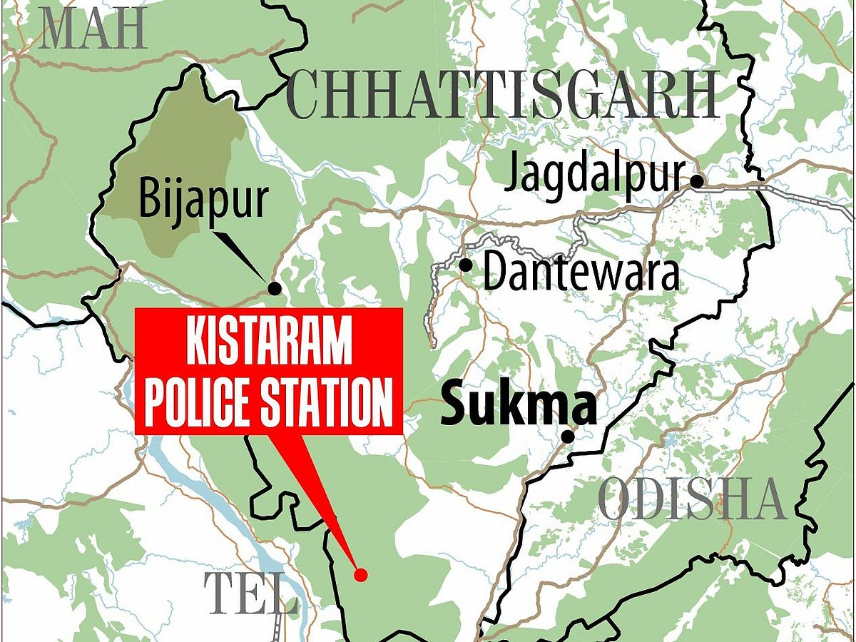PTI GRAPHICS : The site of Tuesday's encounter was 30 km south of Kalper village in Kanker