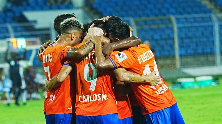 FC Goa players celebrate - X/@FCGoaOfficial