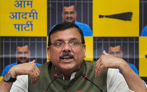 Sanjay Singh addresses press