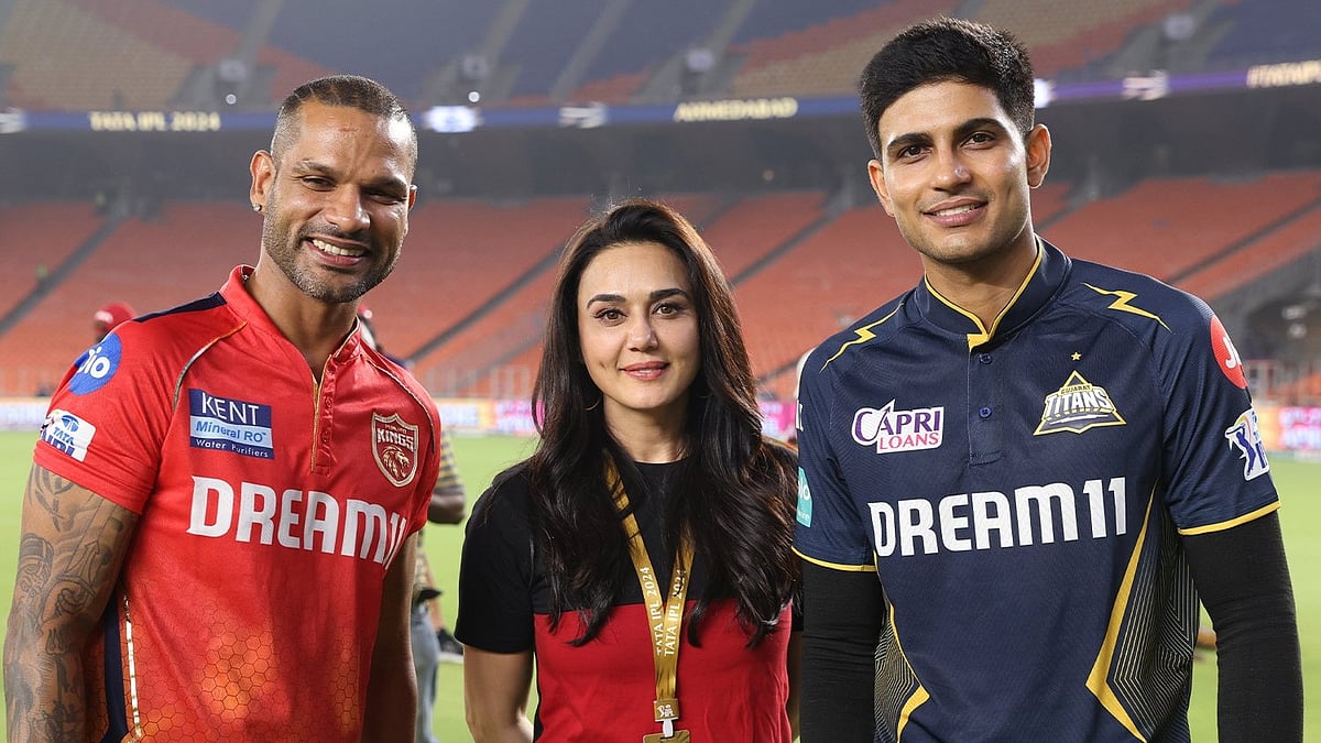 Preity Zinta With Shikhar Dhawan, Shubman Gill - X