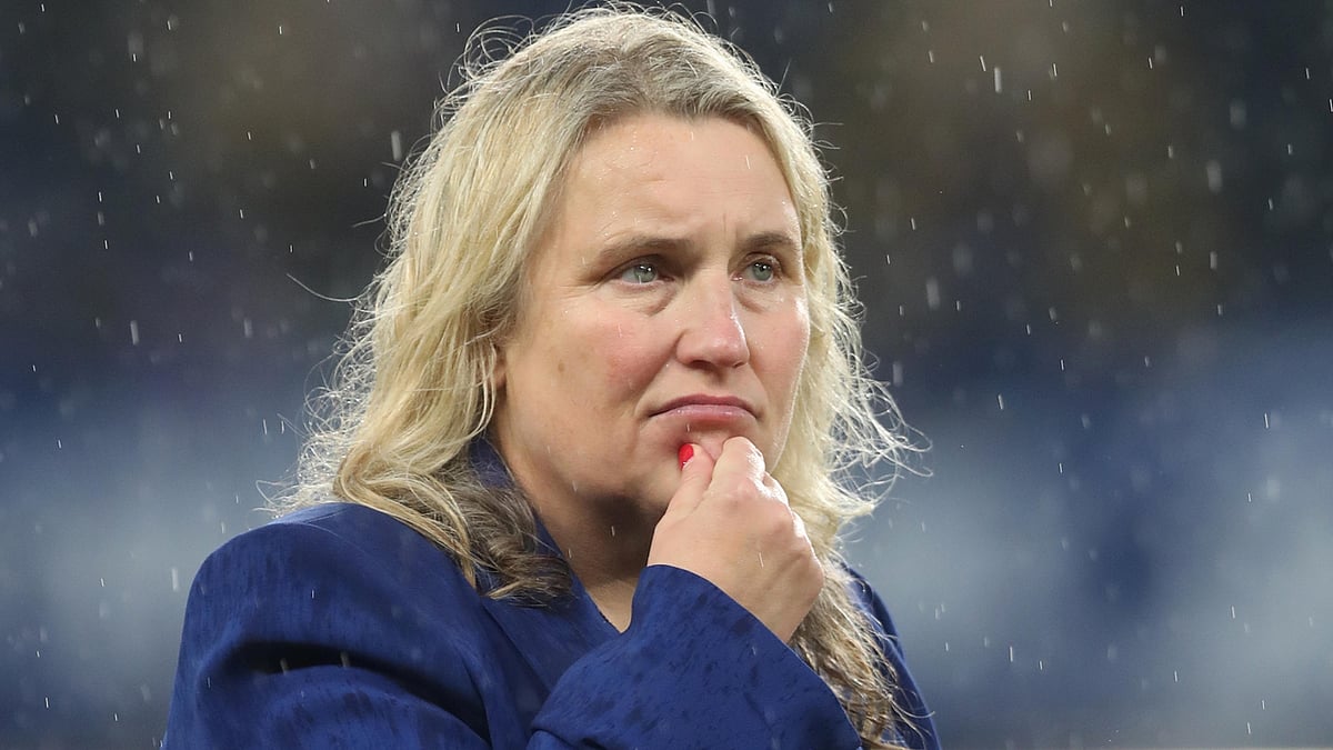 Emma Hayes after Chelsea's loss to Barcelona. - null