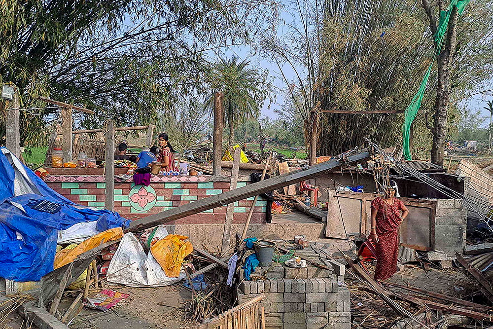 Aftermath of storm in Jalpaiguri