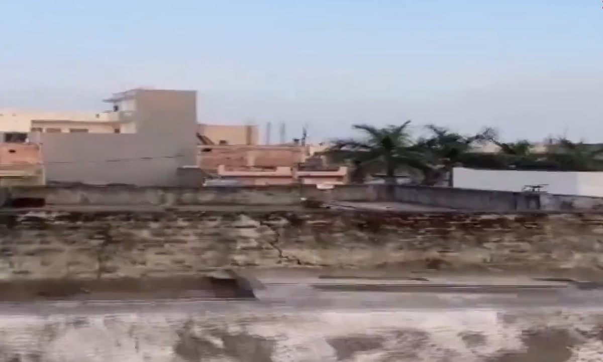 Leopard jumped across the terrace of a house in Roop Nagar, Delhi.