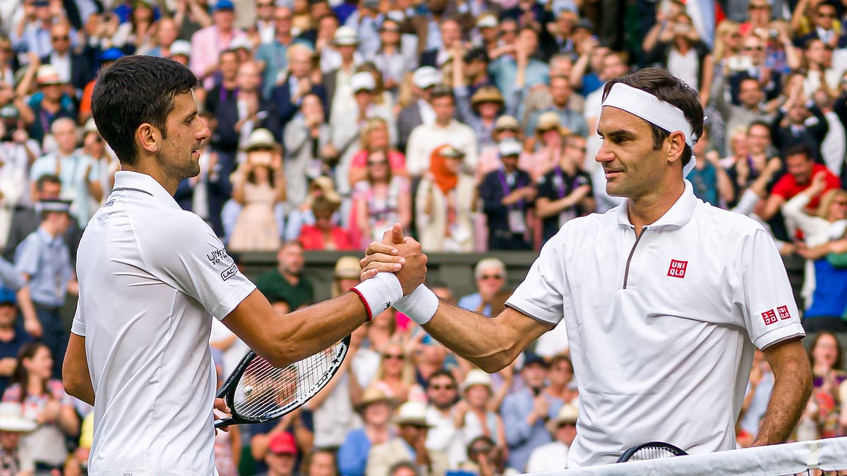 Novak Djokovic (L) and Roger Federer - X/@wimbledon