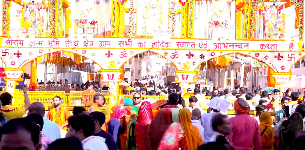 PTI  : Devotees line up at Ayodhya's Ram Mandir to celebrate Ram Navami 2024