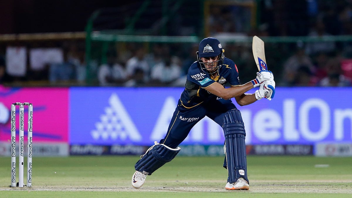 Gujarat Titans' captain Shubman Gill plays a shot during the Indian Premier League cricket match between Gujarat Titans and Rajasthan Royals in Jaipur. - AP Photo/Surjeet Yadav