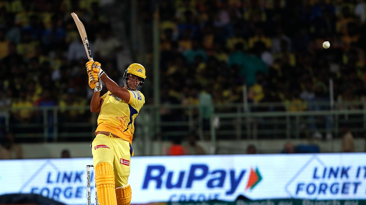 AP Photo/Surjeet Yadav : Chennai Super Kings' Shivam Dube plays a shot during the Indian Premier League cricket match between Delhi Capitals and Chennai Super Kings in Visakhapatnam.