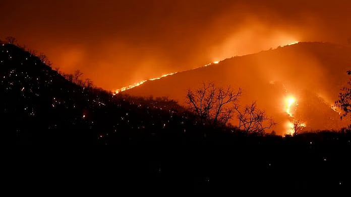 PTI : Massive forest fire in Nainital |