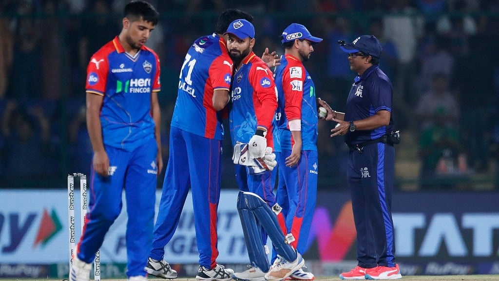 AP/Pankaj Nangia : DC players celebrate their win over GT.