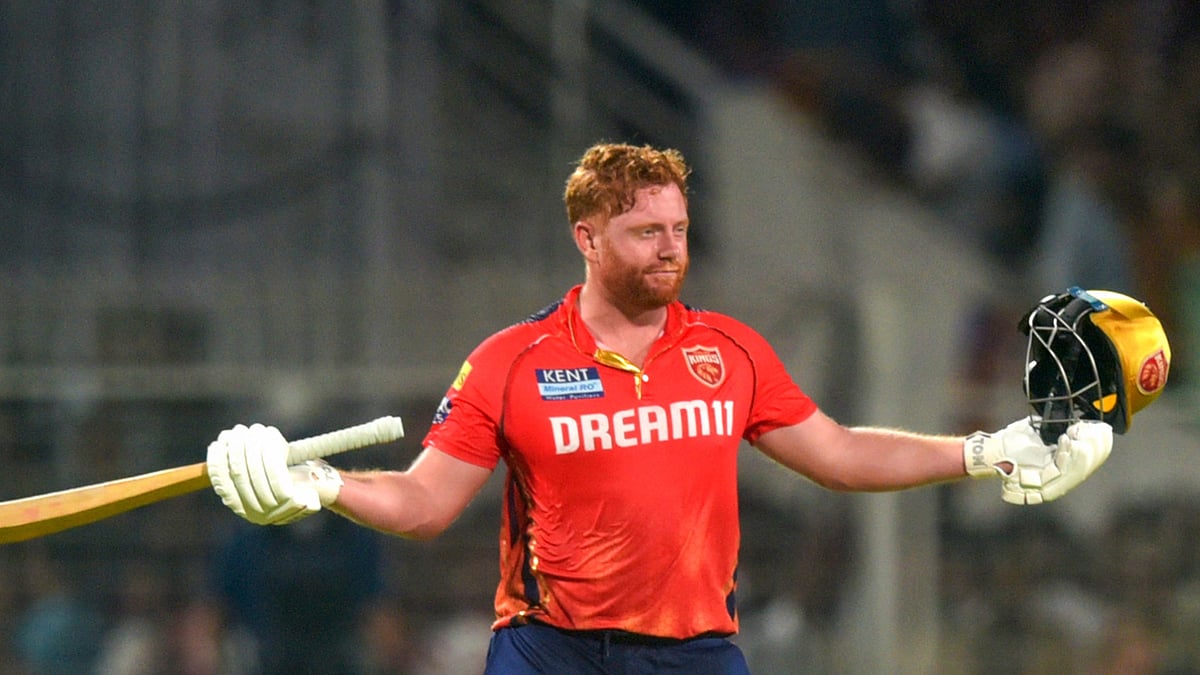 Jonny Bairstow celebrates for Punjab Kings.