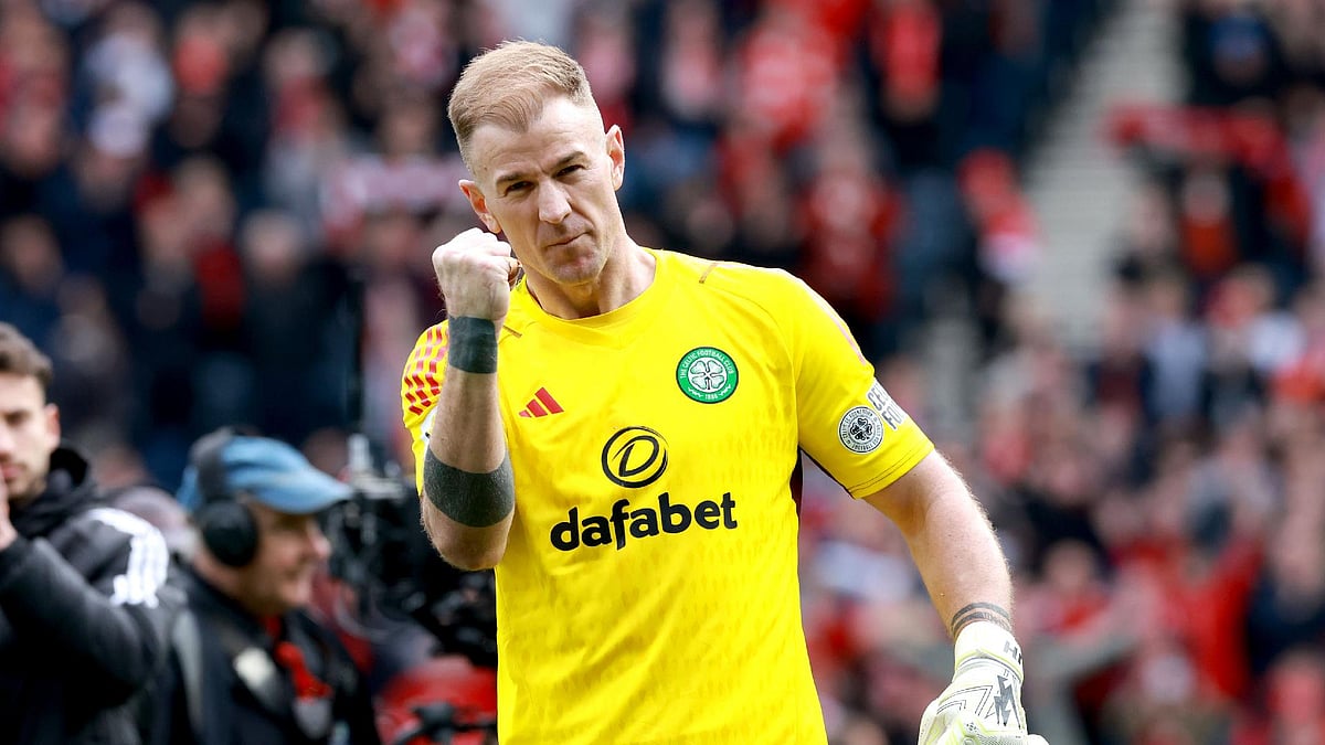 Steve Welsh/PA : Joe Hart celebrates after winning the penalty shoot-out.
