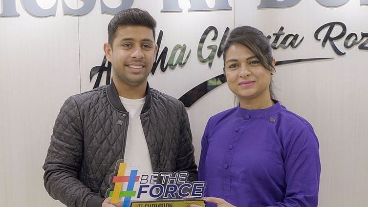SAI : Indian equestrian Anush Agarwalla (left) at the Fit India Champions Podcast alongside host Ekta Vishnoi. 