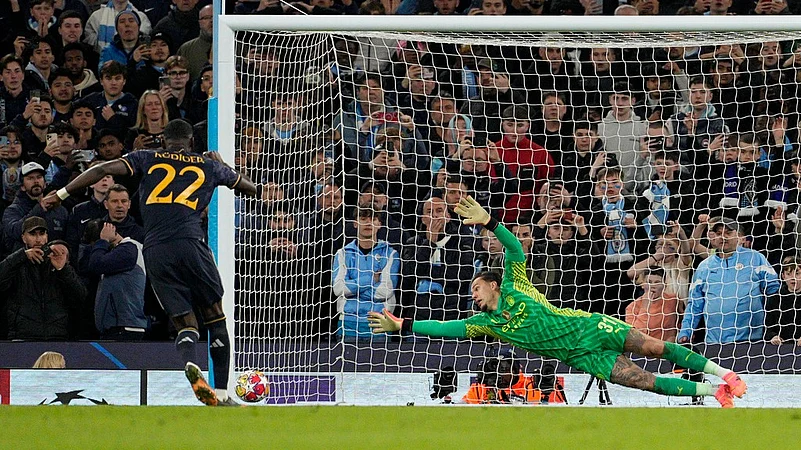 Real Madrid beat Manchester City in penalties, UEFA Champions League quarterfinals second leg, April 18, 2024, AP Photo