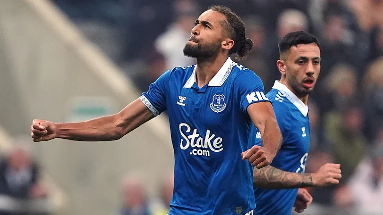 Dominic Calvert-Lewin converted an 88th-minute penalty for Everton in their English Premier League 2023-24 game against Newcastle United. - Owen Humphreys/PA