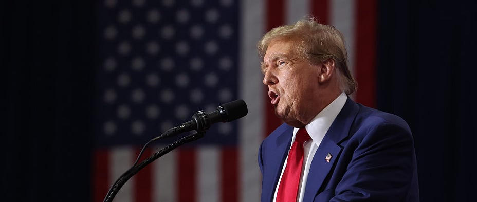 Getty Images : “The New York Times has been allowed to freely lie, smear, and defame me for far too long, and that stops, NOW!” Trump wrote.