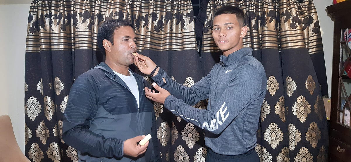 Yashasvi Jaiswal with coach mentor father figure Jwala Singh, file photo