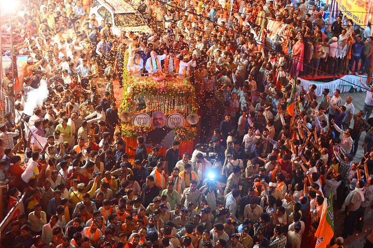 X/@AmitShah : Amit Shah holds roadshow in Gujarat's Gandhinagar Lok Sabha constituency,