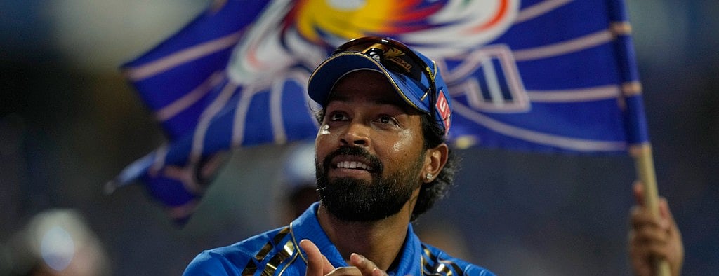 AP : Mumbai Indians' captain Hardik Pandya cheers the crowd after their win during the Indian Premier League cricket match between Mumbai Indians' and Delhi Capitals' in Mumbai