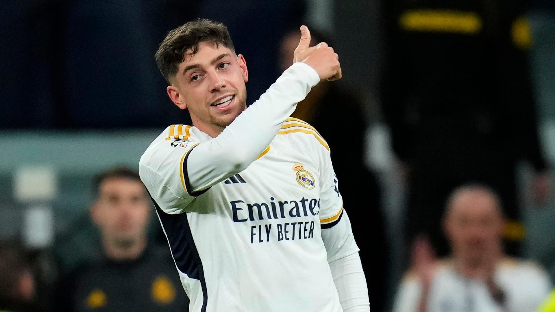 Manu Fernandez/AP : Federico Valverde secured Real Madrid’s 3-3 draw against Manchester City.