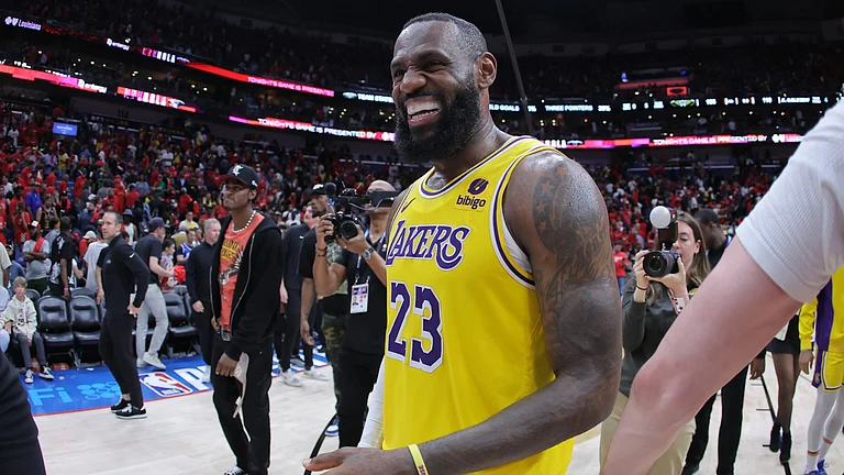 LeBron James after the Lakers' win over the Pelicans. - null