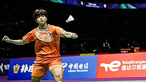 Badminton Photo : India's Ashmita Chaliha in action against Michelle Li of Canada at BWF Uber Cup 2024 in Chengdu (China) on April 27.