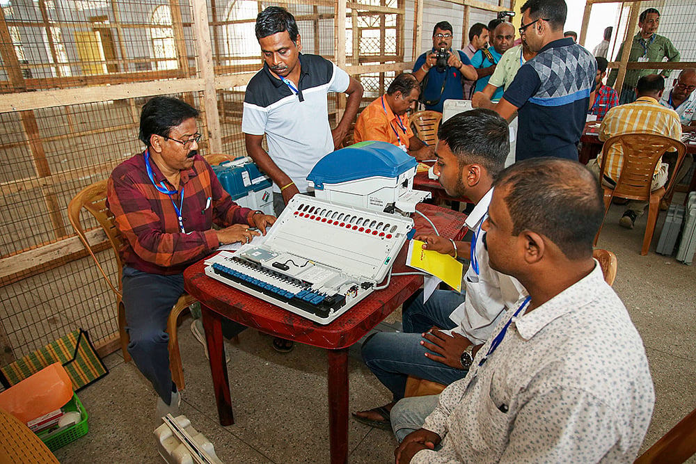 | Photo: PTI : Preparations for Lok Sabha polls